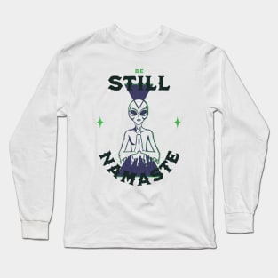 Meditating Alien Namaste Long Sleeve T-Shirt